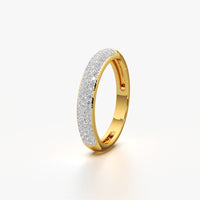 Triple Row Pave Dome Half Eternity Ring