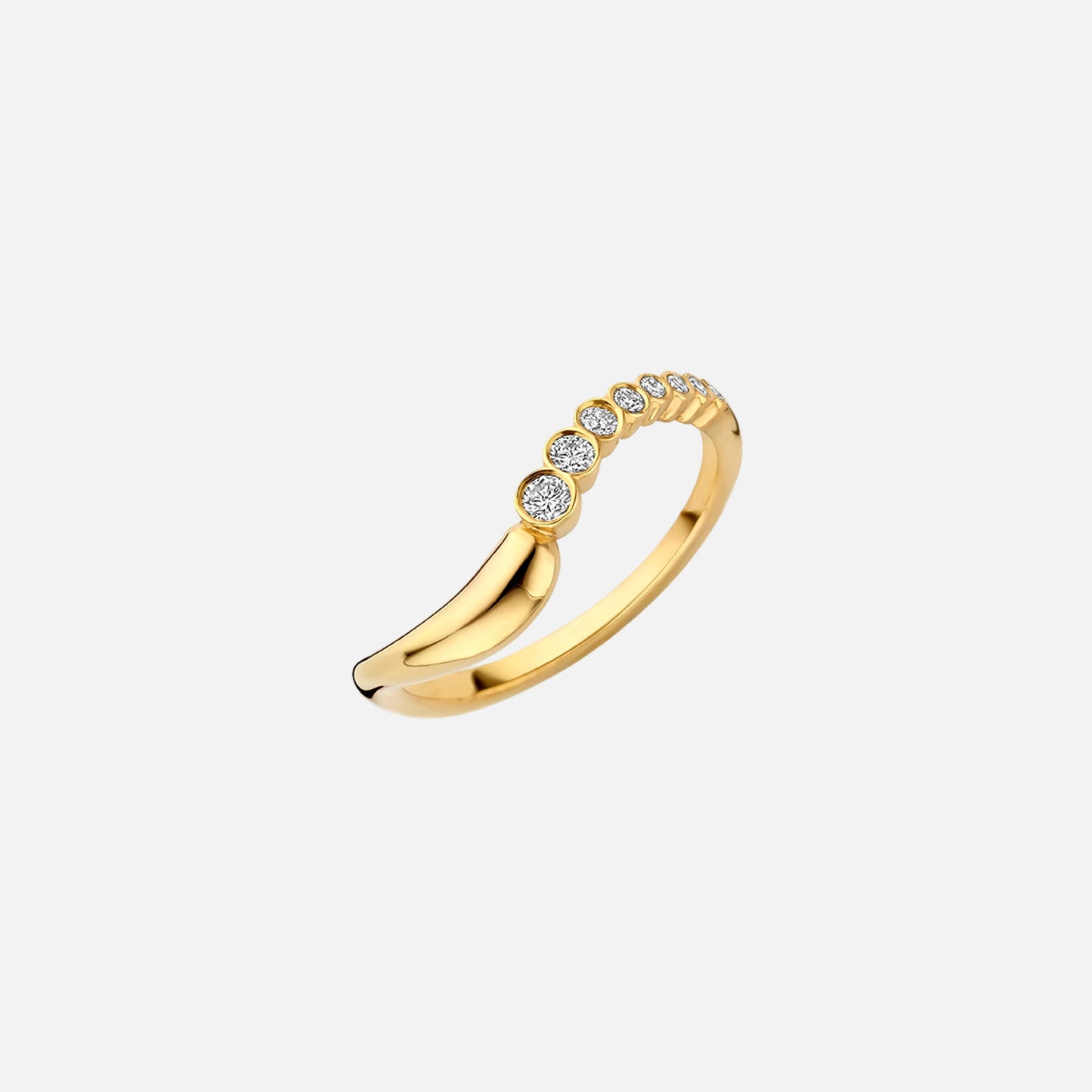 Curved Bezel Open Ring