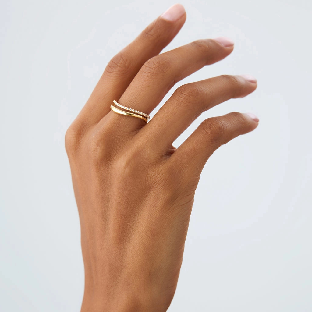 Diamond Twist Ring in 18k Gold Vermeil