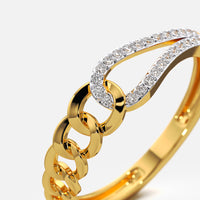 Curb Chain Pave Loop Ring