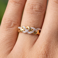 Braided Pave Statement Ring