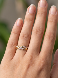 Braided Pave Statement Ring