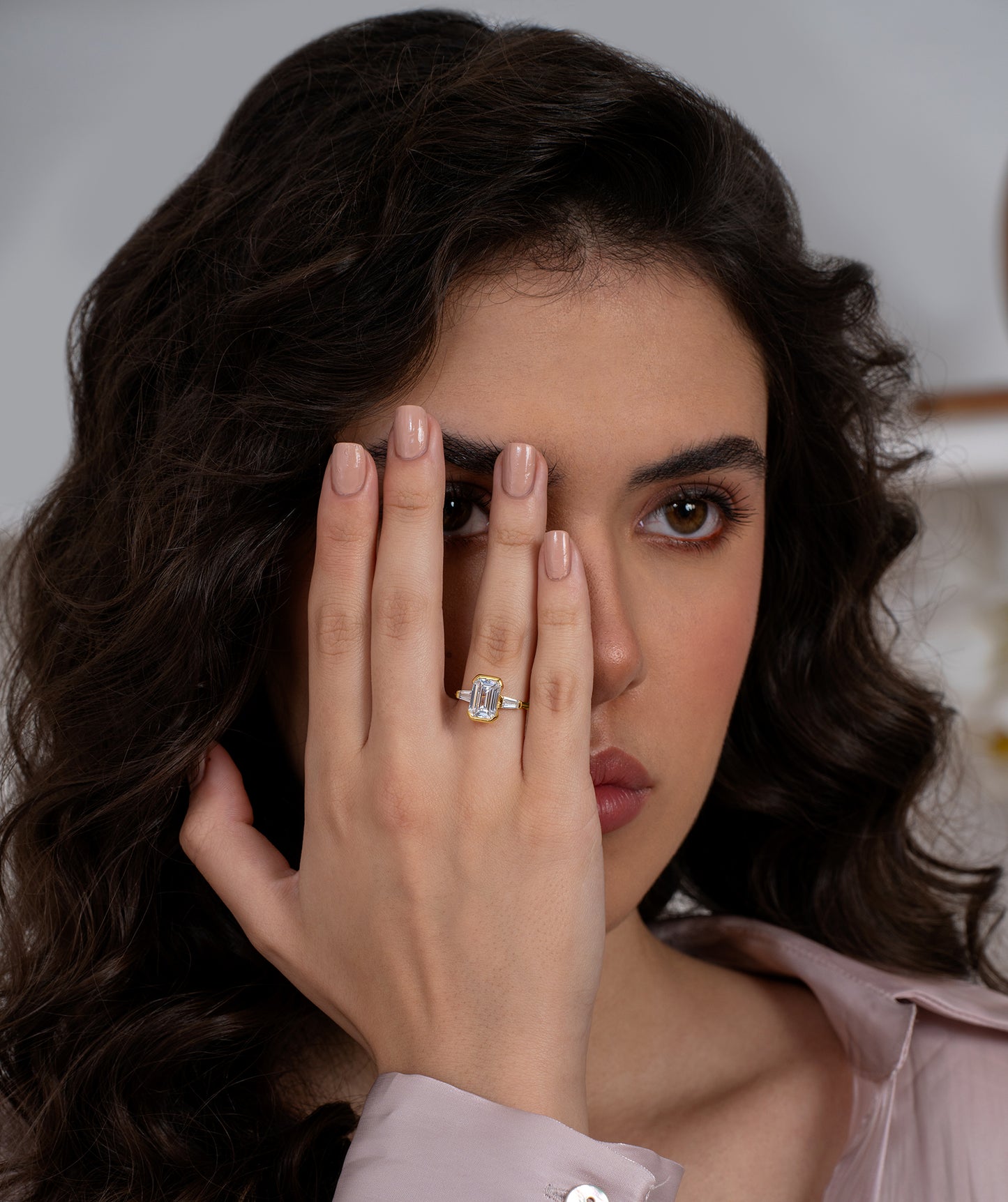 Bezel Set Emerald Cut & Baguette Ring