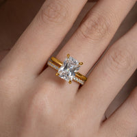 Radiant Cut Solitaire Ring Set