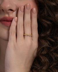 Milgrain Marquise and Round Eternity Band Ring