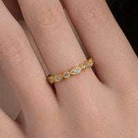 Milgrain Marquise and Round Eternity Band Ring