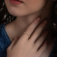 Round and Emerald Cut Mixed Eternity Band Ring