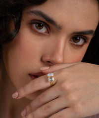 Emerald and Oval Toi Et Moi Ring