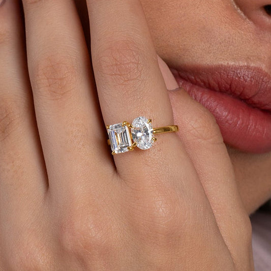 18K Gold Vermeil Toi et Moi Ring