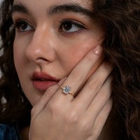 Emerald Cut Pear Accent Ring