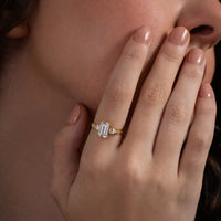 Emerald Cut Pear Accent Ring