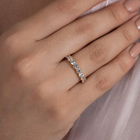 Shared Prong Round Half Eternity Band