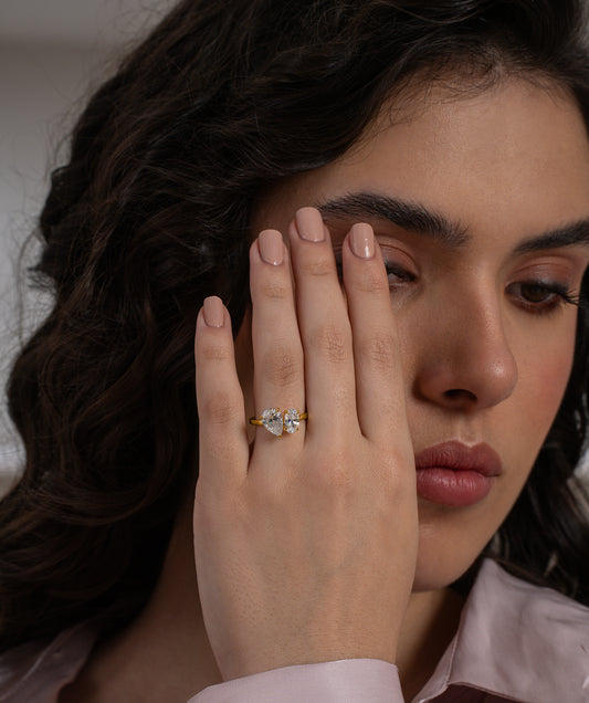 Toi Et Moi Pear and Oval Ring