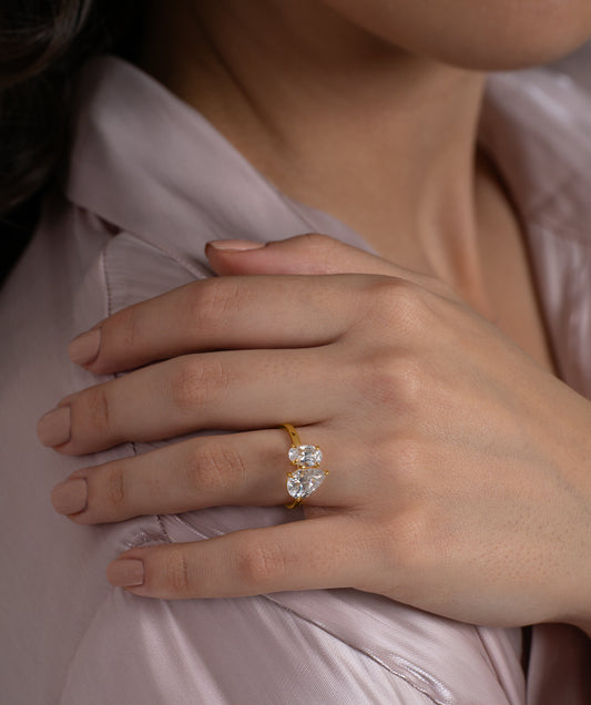 Toi Et Moi Pear and Oval Ring