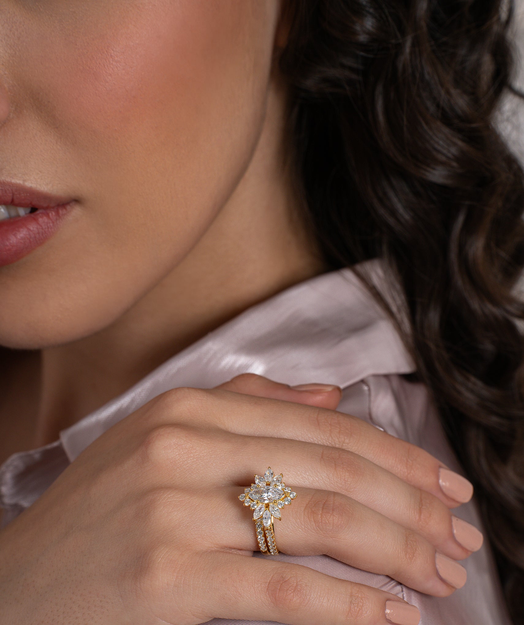 Celestial Bloom Diamond Ring Set