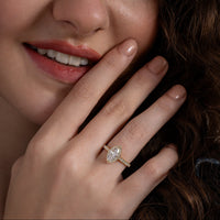 Marquise Halo Pave Engagement Ring