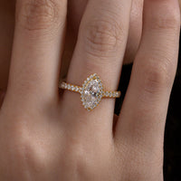 Marquise Halo Pave Engagement Ring