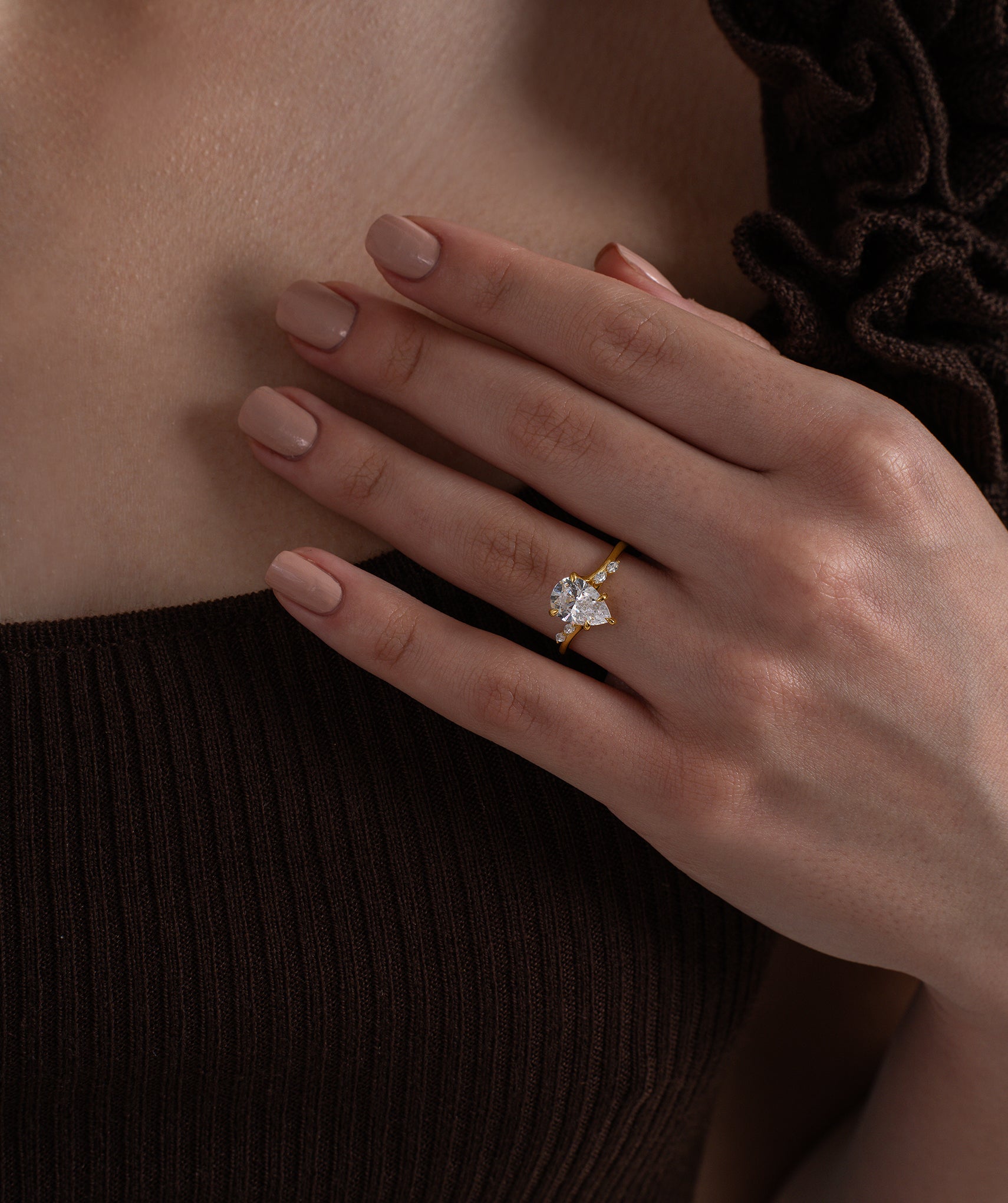 Celestial Bloom Pear Diamond Ring