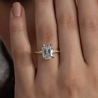 Radiant Solitaire Twisted Pave Ring