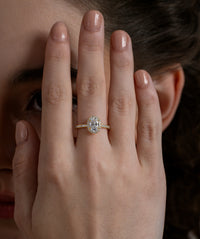 Oval Halo Pave Band Ring