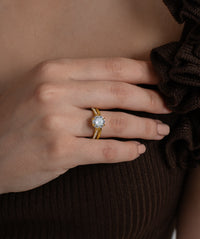 Six Prong Solitaire Ring Set