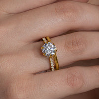 Six Prong Solitaire Ring Set