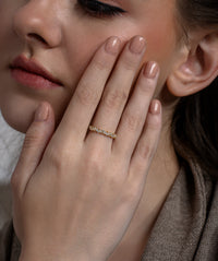 Alternating Marquise and Round Half Eternity Ring