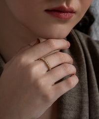Alternating Marquise and Round Half Eternity Ring