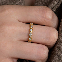 Bezel Marquise and Round Full Eternity Band