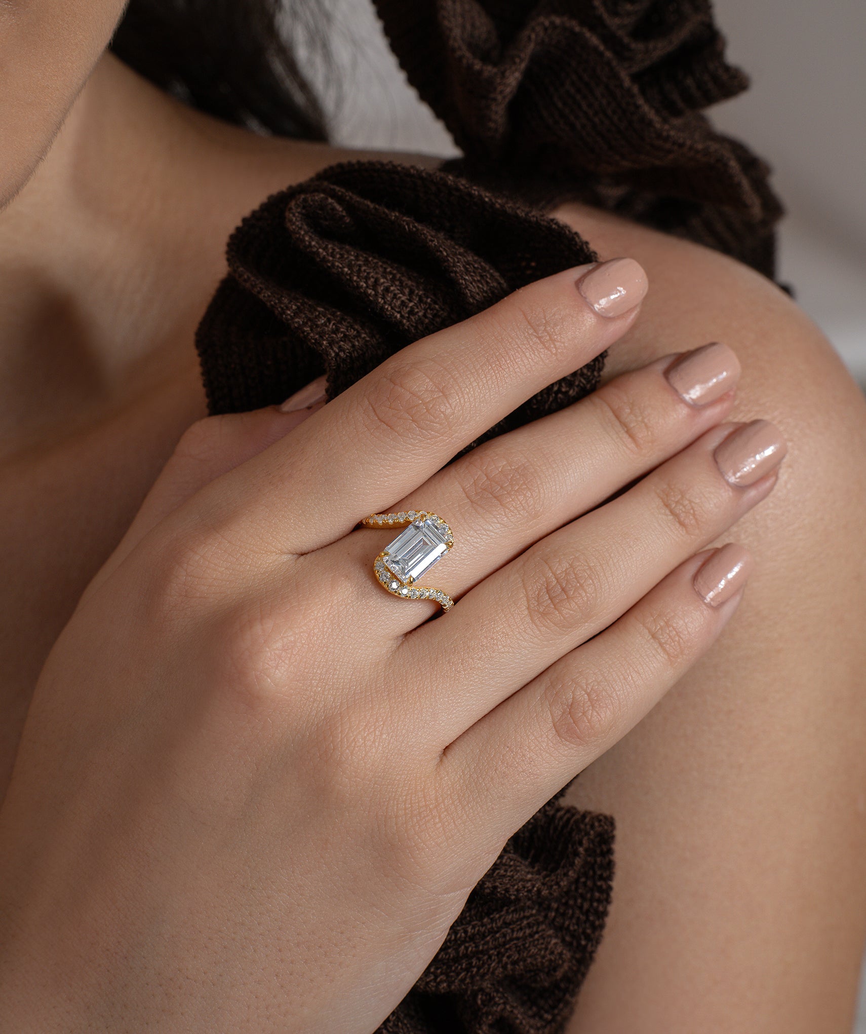 Radiant Flow Diamond Ring