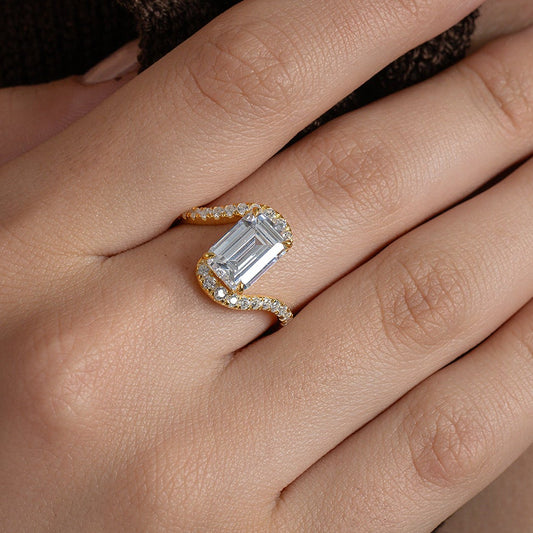 Radiant Flow Diamond Ring