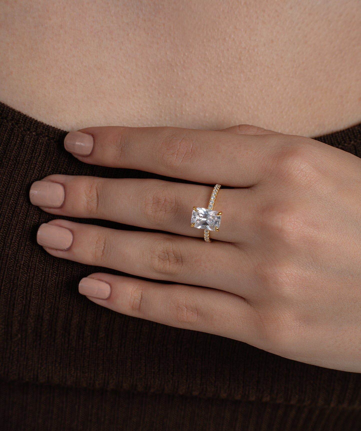 Modern Radiant Solitaire Ring