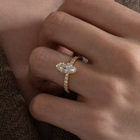 Marquise Cut Pave Solitaire Ring