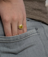 Sunlit Double Halo Cushion Ring