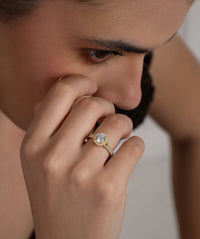 Round Halo Split Shank Ring