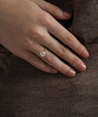 Pear Solitaire Twisted Rope Ring