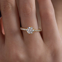 Classic Round Solitaire Pavé Ring