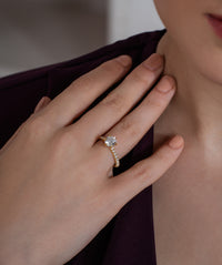 Classic Round Solitaire Pavé Ring