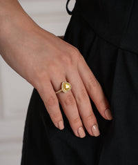 Heart Cut Double Halo Statement Ring