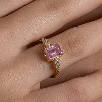 Pink Crush Emerald Cut Cluster Ring