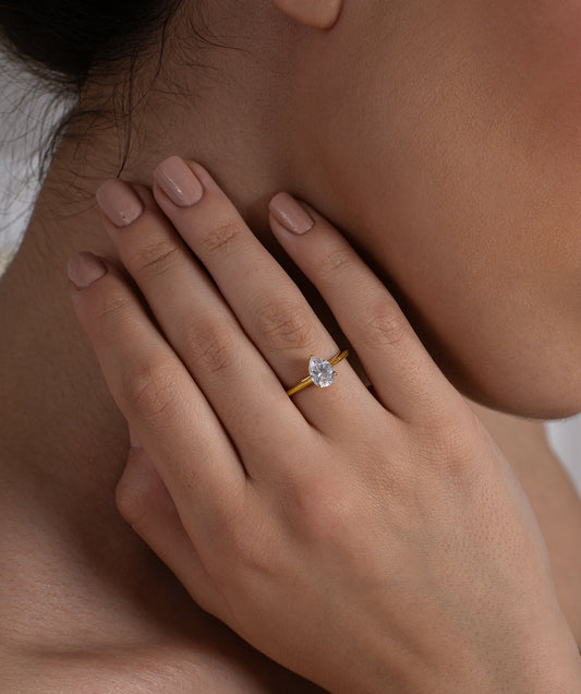 Pear Cut Classic Solitaire Ring