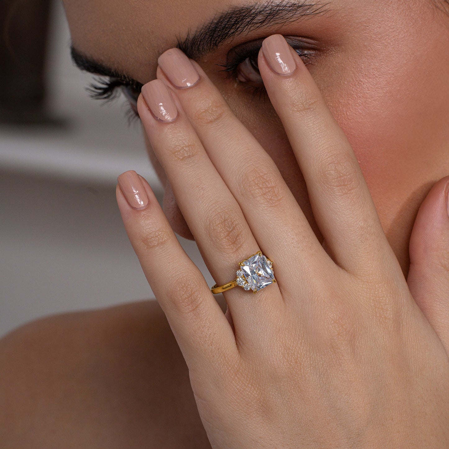 Radiant Cluster Diamond Ring