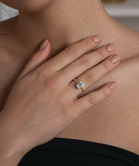 Oval Solitaire & Marquise Vine Ring