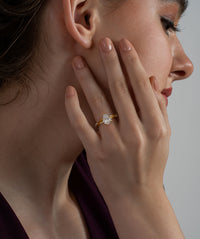 Pear Cut Twisted Vine Solitaire Ring