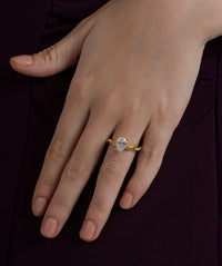 Pear Cut Twisted Vine Solitaire Ring