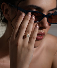 Marquise Pave Solitaire Ring
