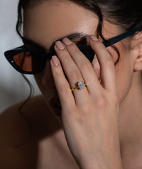 4 Prongs Big Oval Solitaire Ring