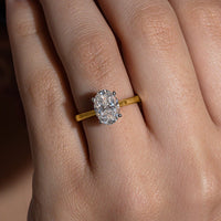 4 Prongs Big Oval Solitaire Ring