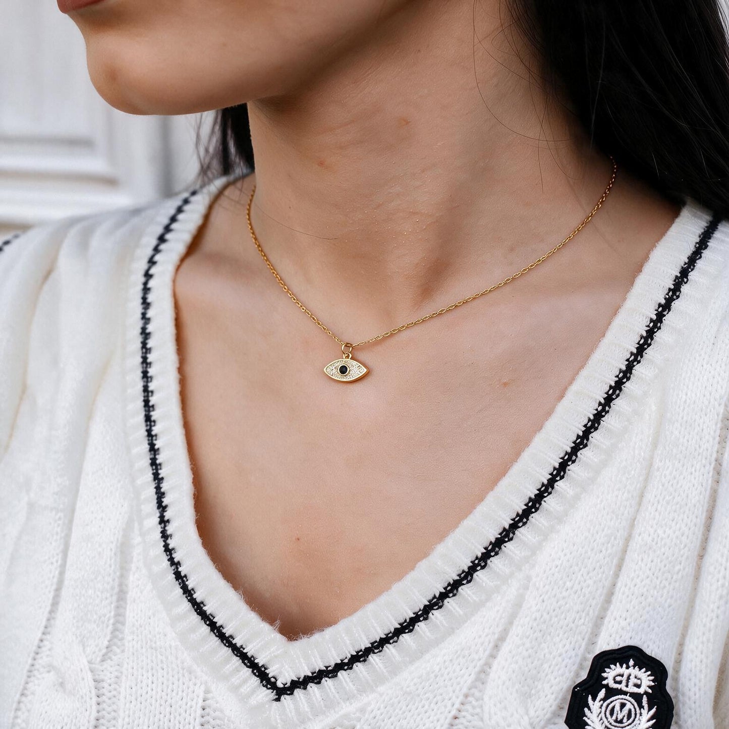 Marquise Evil Eye Pendant Necklace