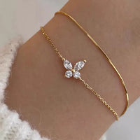 Marquise Round Butterfly Charm Bracelet